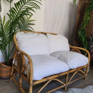 banquette rotin vintage